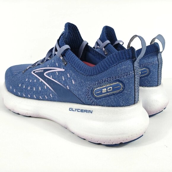 Brooks Glycerin StealthFit 20 Womens 9 Running Shoe Blue Lilac White 1203721B402 - Picture 5 of 16